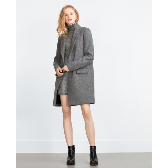 Zara Jackets & Blazers - ZARA Masculine Grey Wool Coat